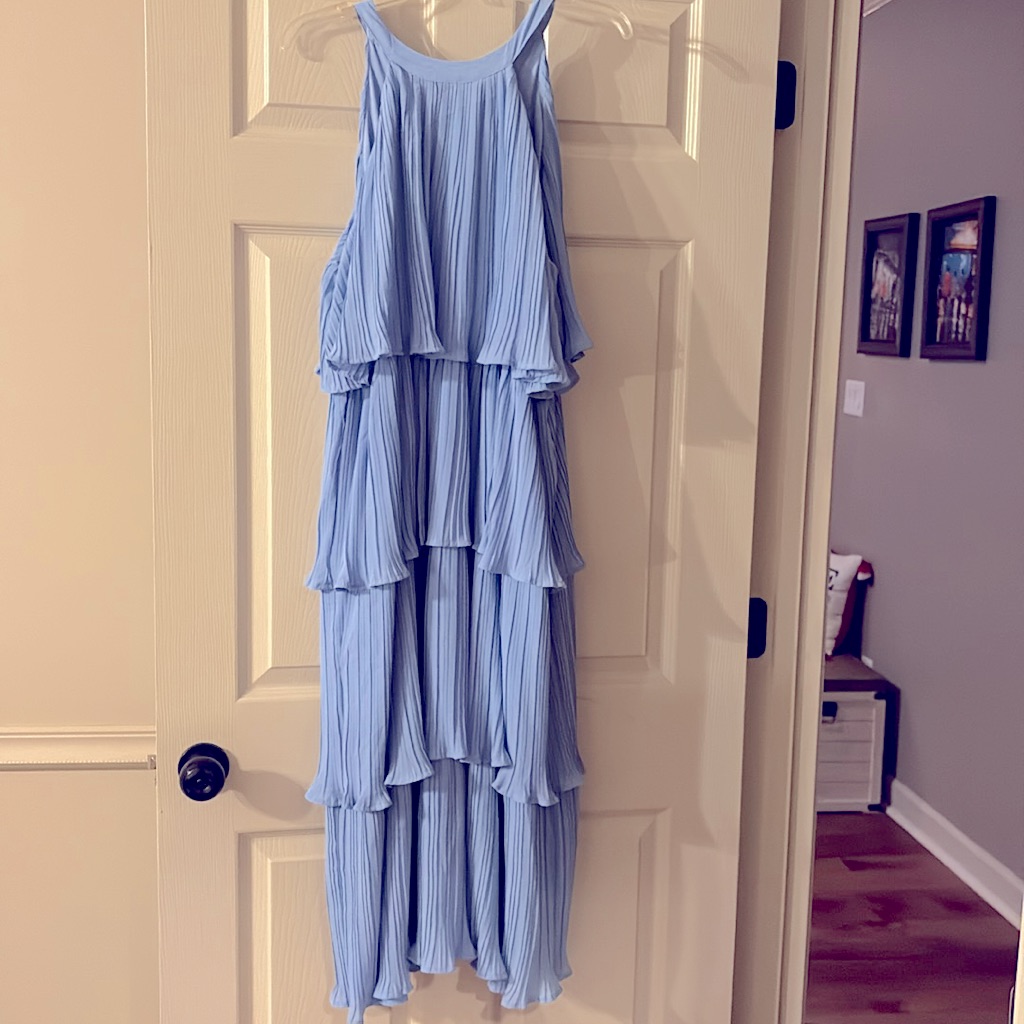 Elegant Blue Tiered Maxi Dress